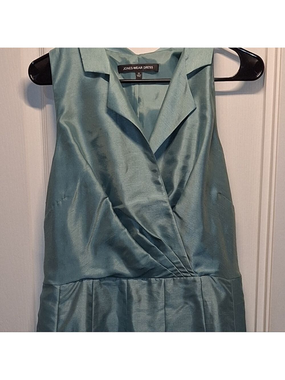 Jones Wear Slate Teal Green Cocktail Dress Size 16 - Picture 7 of 7